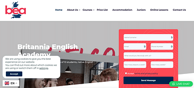English Courses in Manchester, UK - Website Creatie