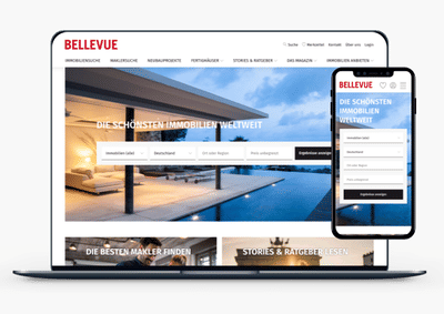 White Label Redesign Immobilienportal BELLEVUE - Webseitengestaltung