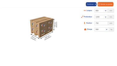 Application SaaS de configuration de rayonnages industriels / Webshop - Application web