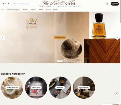 Webdesign & Online-Shop für The Nut & Note Hamburg - Création de site internet