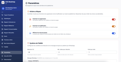 dashboard medhelp international - Application web