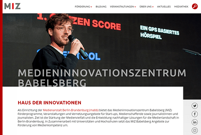 Relaunch Medienanstalt Berlin Brandenburg (MIZ) - Website Creation