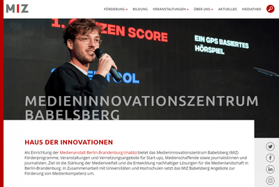 Relaunch Medienanstalt Berlin Brandenburg (MIZ) - Website Creatie