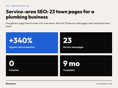 Service-area SEO for a UK plumbing business - SEO
