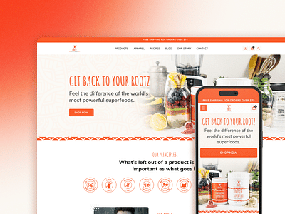 Vibrant and fresh look for organic supplements - E-commerce