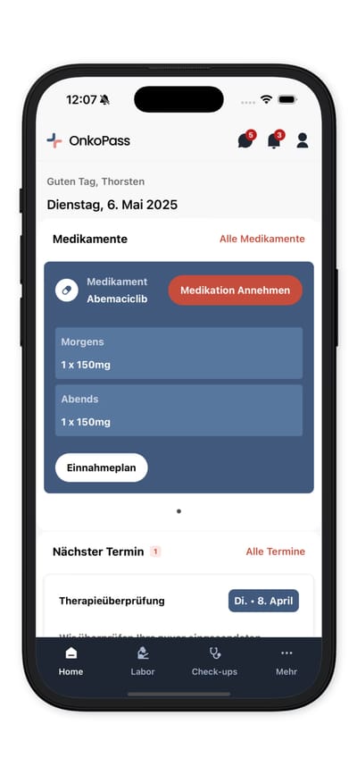 Gesundheits-App für ambulante Krebstherapie - Software Development