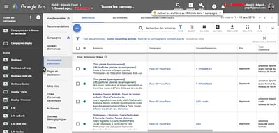 Google Ads/Adwords pour les cours Legendre - Pubblicità online