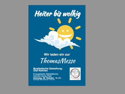 Plakatgestaltung für die ThomasMesse der Emmaus-Kirchengemeinde - Grafikdesign