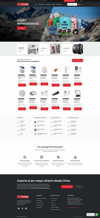 Página Web e-Commerce B2B - CN Connection - Creación de Sitios Web