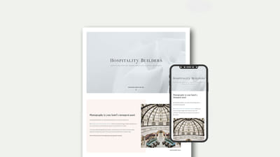 Web Responsive a medida para Hospitality Builders - Branding y posicionamiento de marca