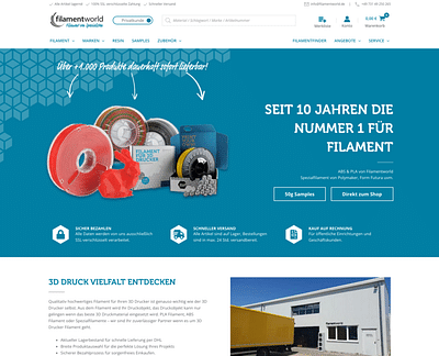 Filamentworld | Shop-Relaunch - E-Commerce