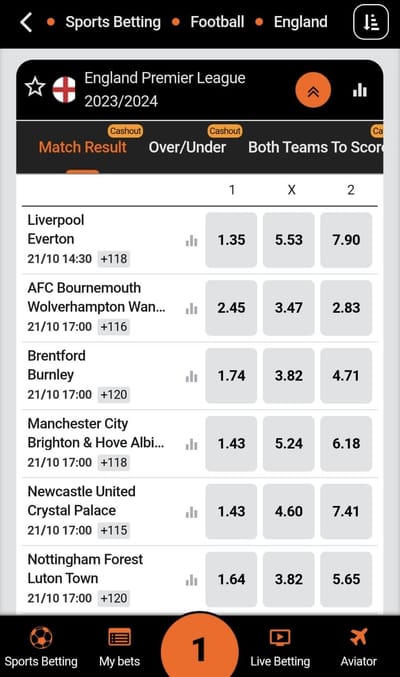 888 Betting & Sports platform mobile platform - Mobile App