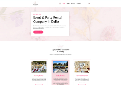 Blushing Events - Website Creation