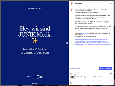 Paid Ads Carousel-Serie – Reichweite & Awareness für JUNIK Media - Digitale Strategie