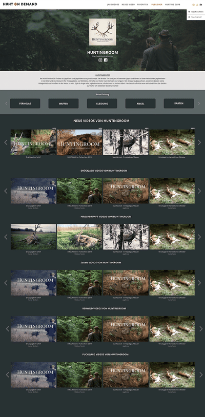 Streaming Plattform | Hunt On Demand - Website Creation