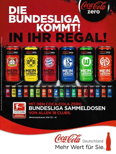 Coca Cola Zero: Bundesliga Sammelaktion (Shopware) - Grafikdesign