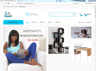Safvic Furniture website design - Creazione di siti web