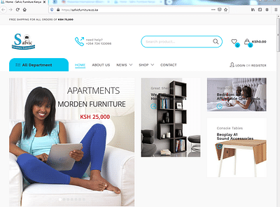 Safvic Furniture website design - Website Creation