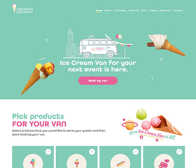Website & design services for Icecream Delights - Website Creatie
