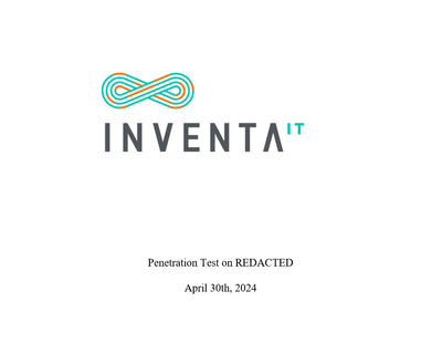 Penetration Test Company Redacted - Cyber Security