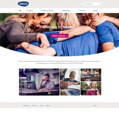 Ontwikkeling werken-bij website Menzis - Website Creation