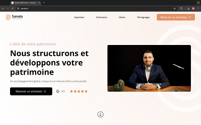 Un site web haut de gamme pour Sanala Patrimoine - Création de site internet