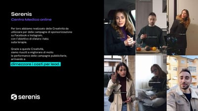 Serenis: costi per lead dimezzati con creatività ADV - Pubblicità
