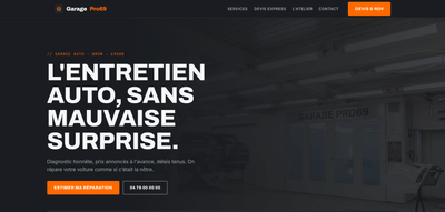 Site vitrine pour garage automobile — Garage Pro 69 - Création de site internet