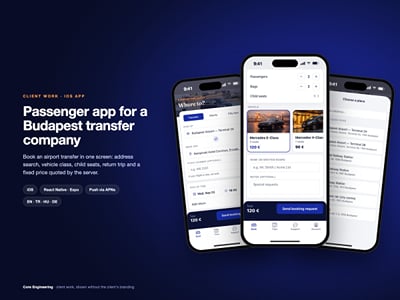 Passenger app for iOS: airport transfer booking - Développement de Logiciel