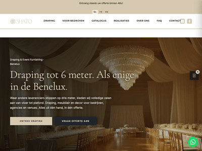Shato: drietalige B2B-website voor premium event rentals - Rédaction et traduction