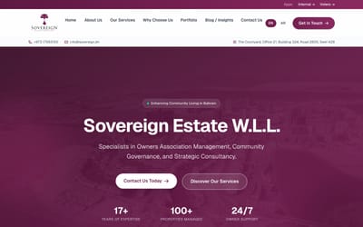 Sovereign Estate — Services de gestion de copropriétés - Création de site internet