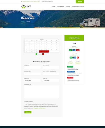 Site de location de motorhome - Création de site internet