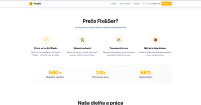 Website for Fix&Ser - Webseitengestaltung