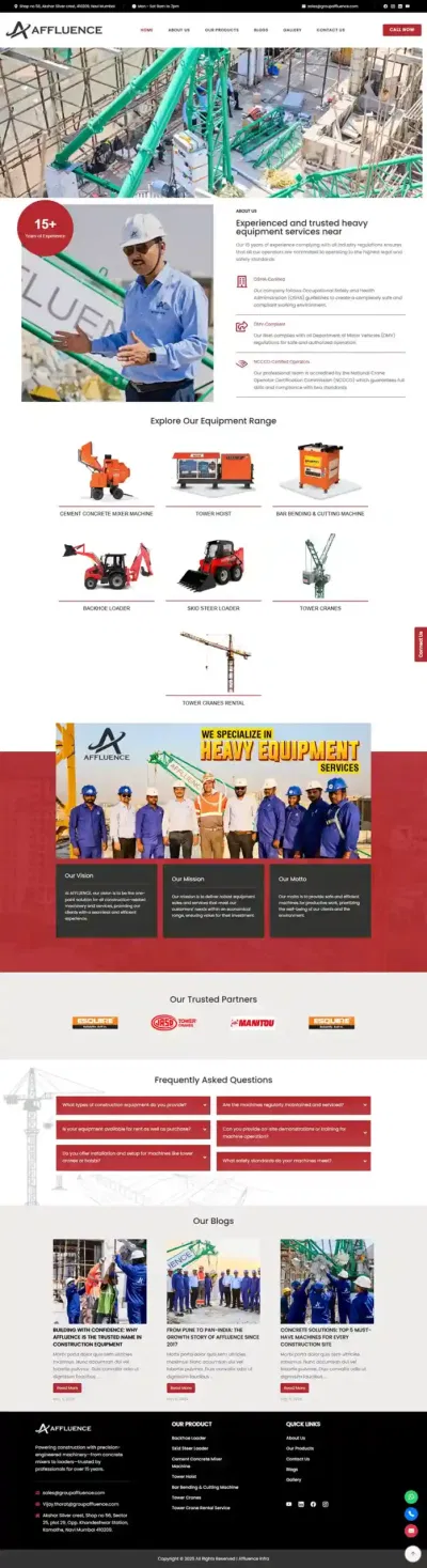 Heavy equipment services - SEO