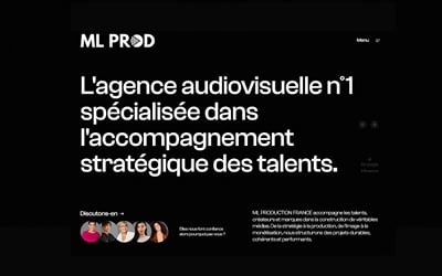 ML Prod : site vitrine pour une agence de management d'influenceurs - Création de site internet