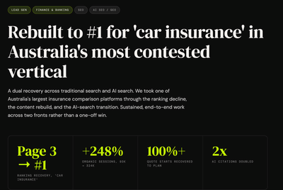 Rebuilt to #1 for 'car insurance' - Référencement naturel
