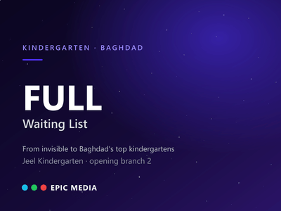 Fully Booked with a Waiting List — Jeel Kindergarten - Video Production
