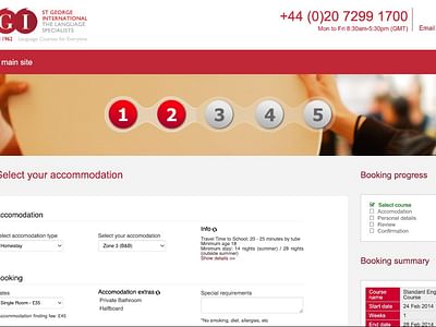 St George International Language School booking - E-commerce