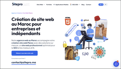 sitepro.ma – Modern Web Agency Showcase - Website Creatie