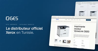 GES : site corporate et catalogue du distributeur Xerox - Création de site internet