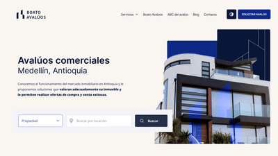 Diseño y desarrollo web para empresa de avalúos inmobiliarios - Creación de Sitios Web