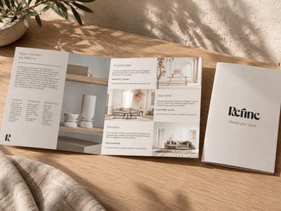 Refine: brochure en grafisch ontwerp voor interieurstyling - Graphic Identity