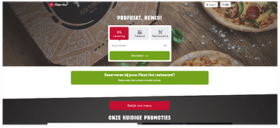 Online bestellen bij Pizza Hut via nieuwe website - Web Applicatie