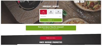 Online bestellen bij Pizza Hut via nieuwe website - Application web