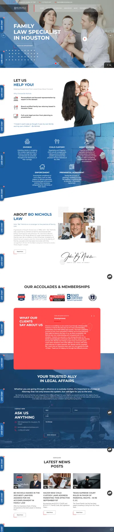 Bo Nicholas Law Firm - Création de site internet