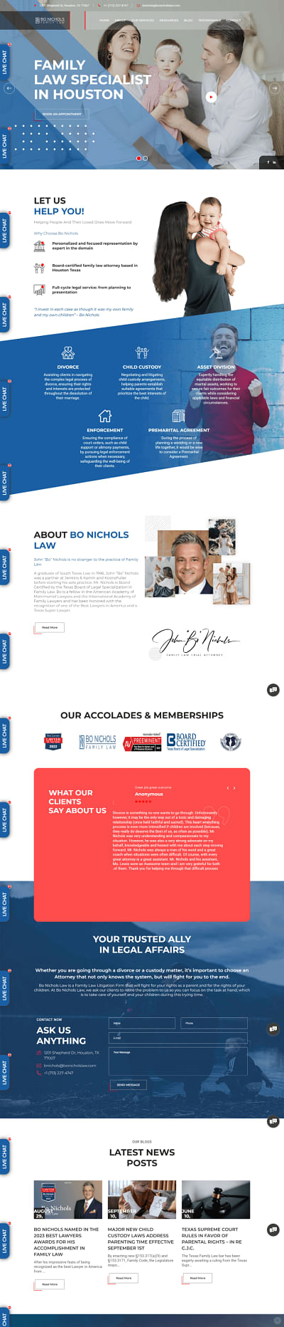 Bo Nicholas Law Firm - Website Creation