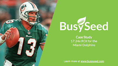 17.24x ROI for the  Miami Dolphins - Werbung