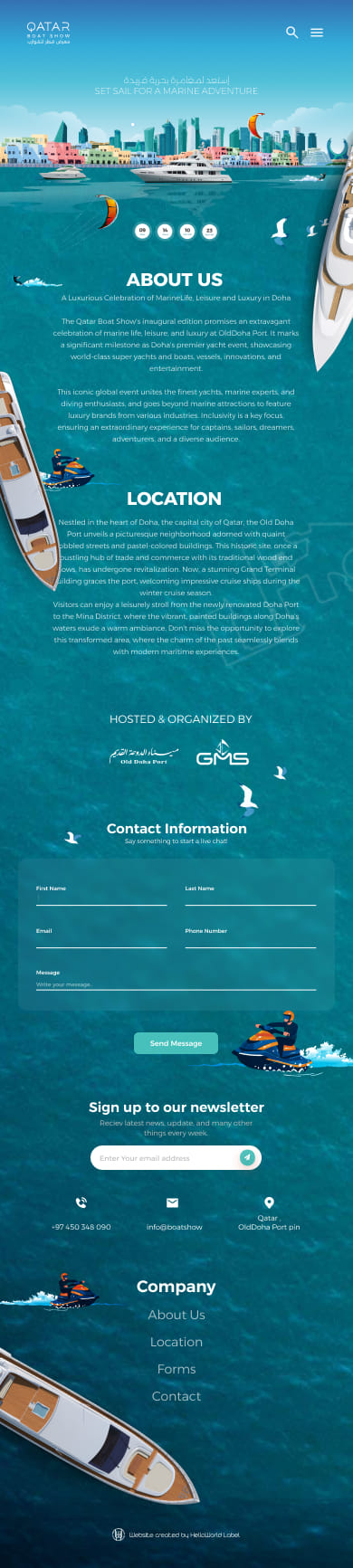 Site Mobile Optimisé pour Qatar Boat Show - Application mobile