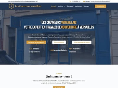 Site internet d'un couvreur à Versailles - Website Creation