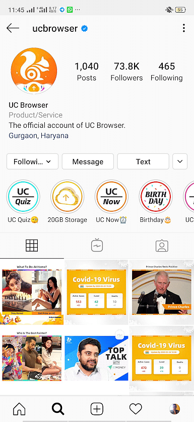 UC Browser - Social Media